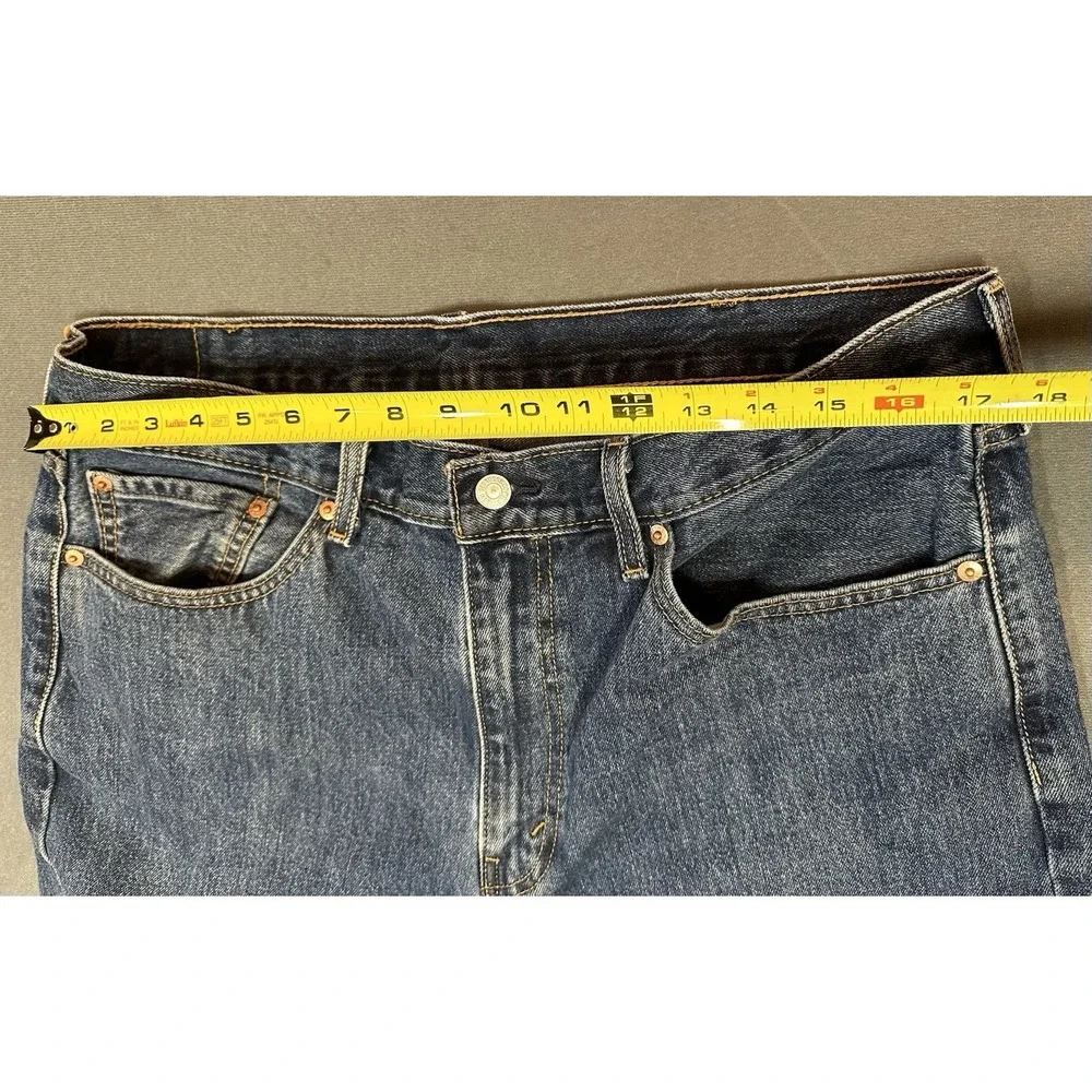 Levi's 505 Jeans Regular Straight Fit Mens Dark Blue Denim Size 38x32